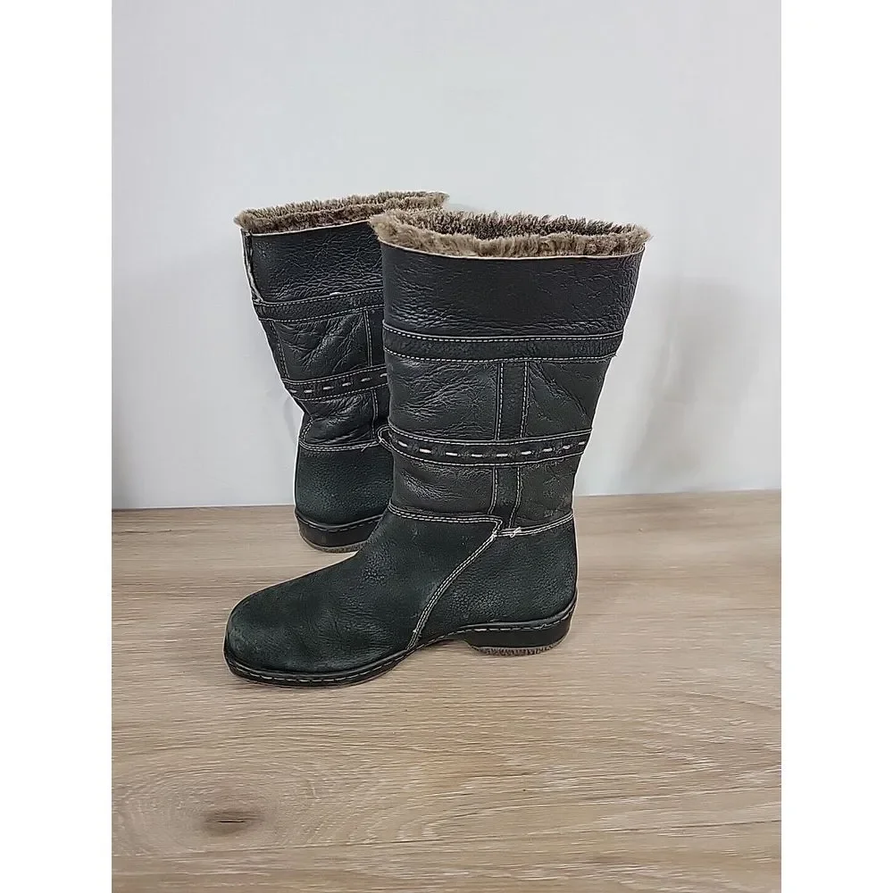 Blondo Black Suede Shearling Mouton Fur Waterproof‎ Boots US 7M #1232-41